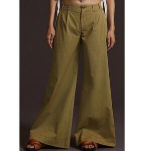 Anthropologie Olive Wide Leg Pants